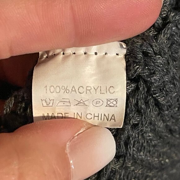 Anrabess Dark Gray Cable Knit Oversized Sweater Tunic XL - Picture 4 of 4